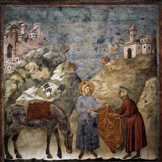 GIOTTO di Bondone St Francis Giving his Mantle to a Poor Man china oil painting image